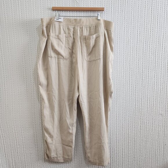 Sonoma Tapered Cropped Ultra Comfort Waistband Pull On Linen Blend Pants Size 3X - Picture 2 of 13
